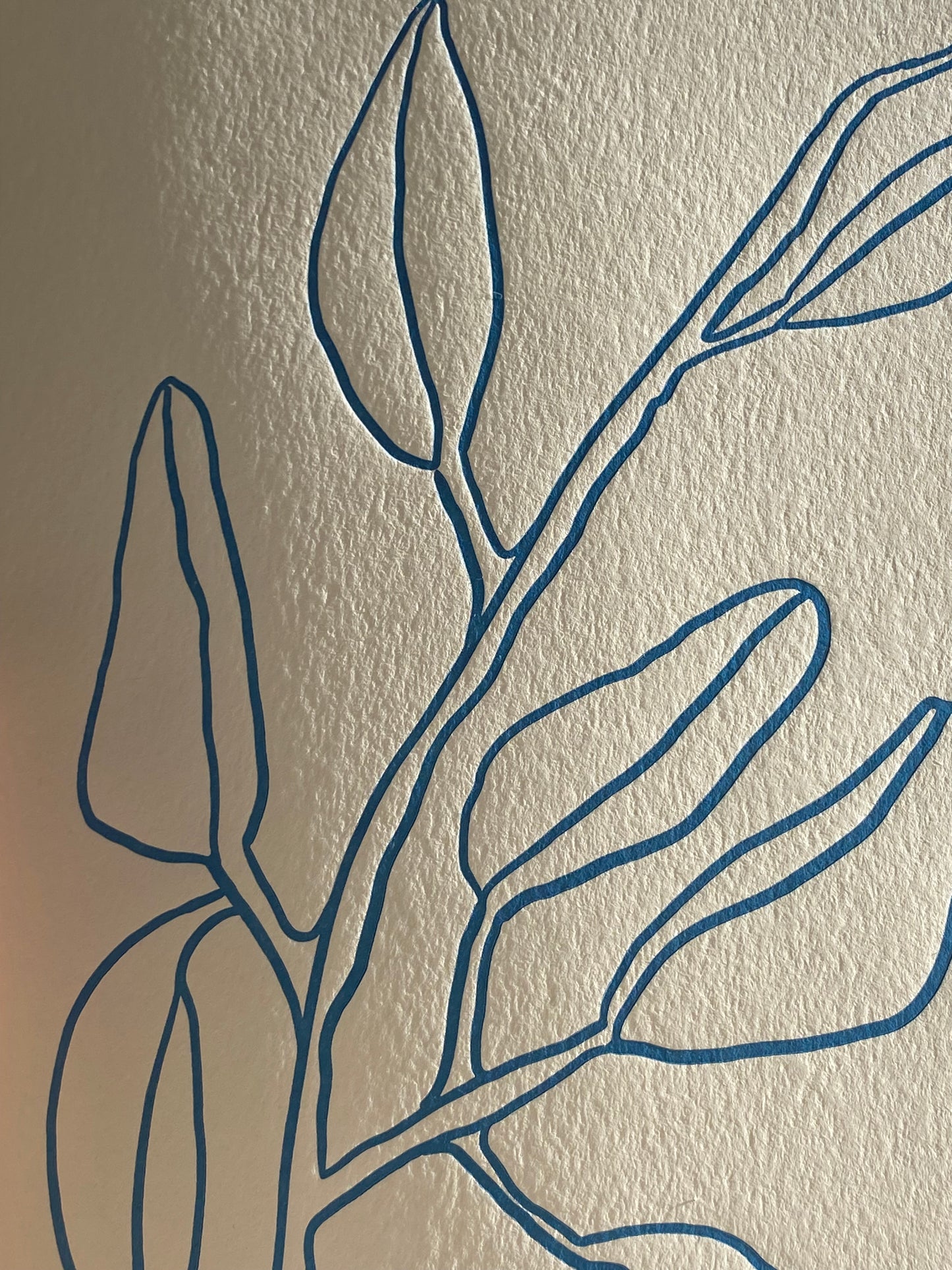 Buds In Sky Blue | A4 Letterpress Art Print in Sky Blue