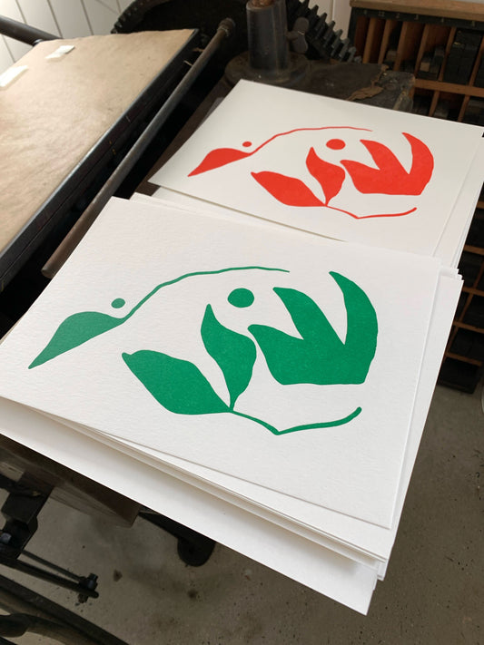 Green Gum | A4 Letterpress Art Print in Forest Green