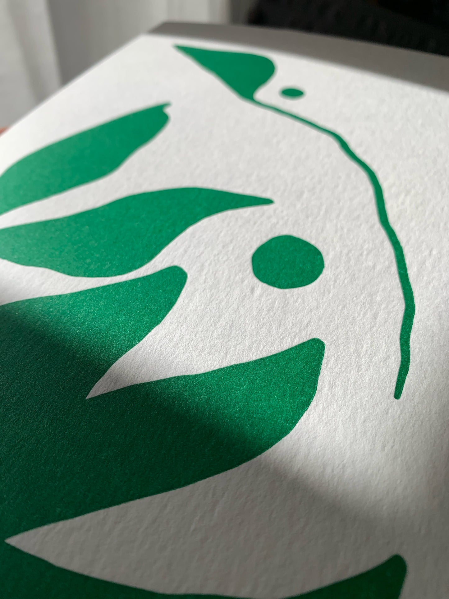 Green Gum | A4 Letterpress Art Print in Forest Green