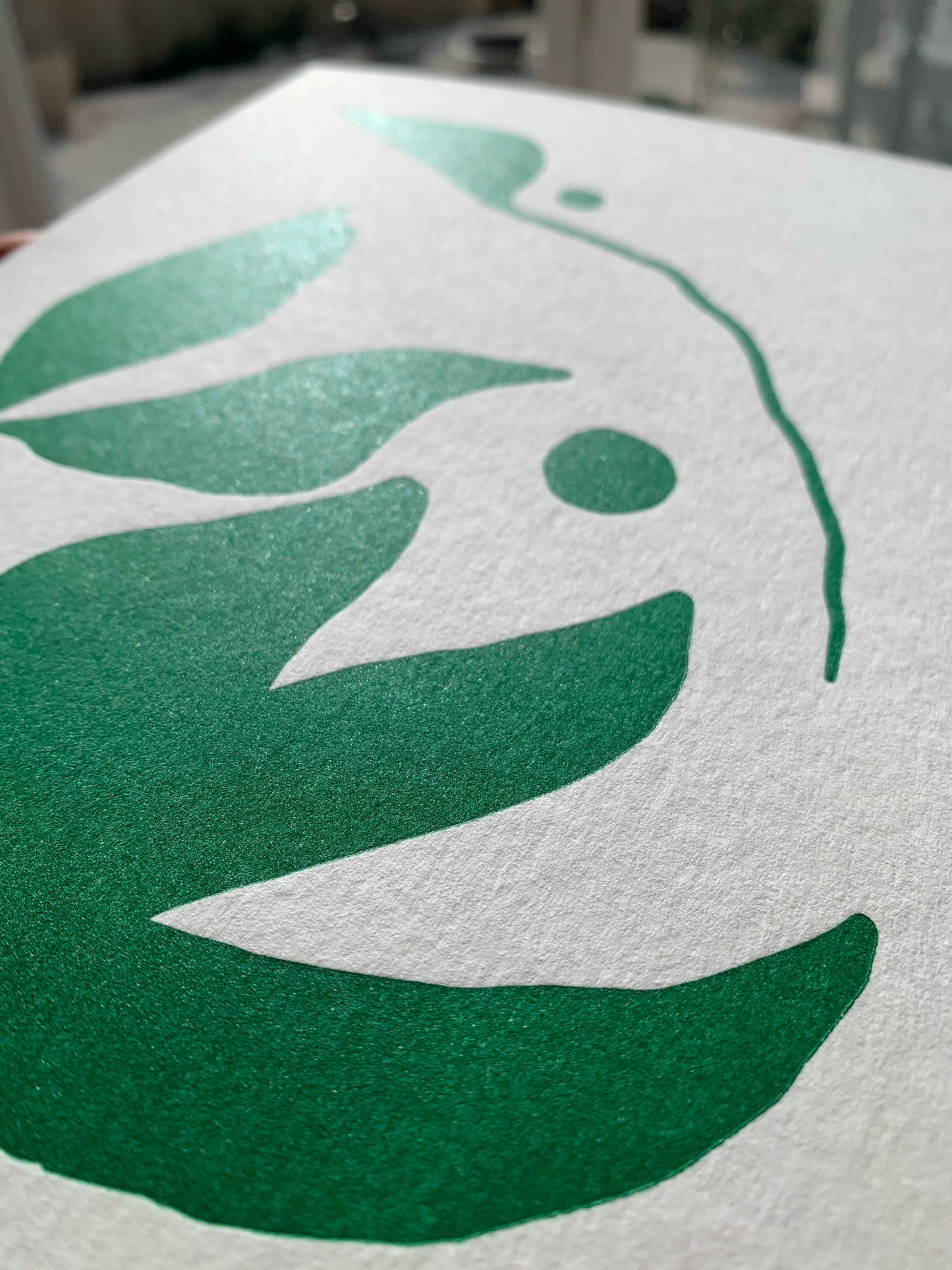 Green Gum | A4 Letterpress Art Print in Forest Green