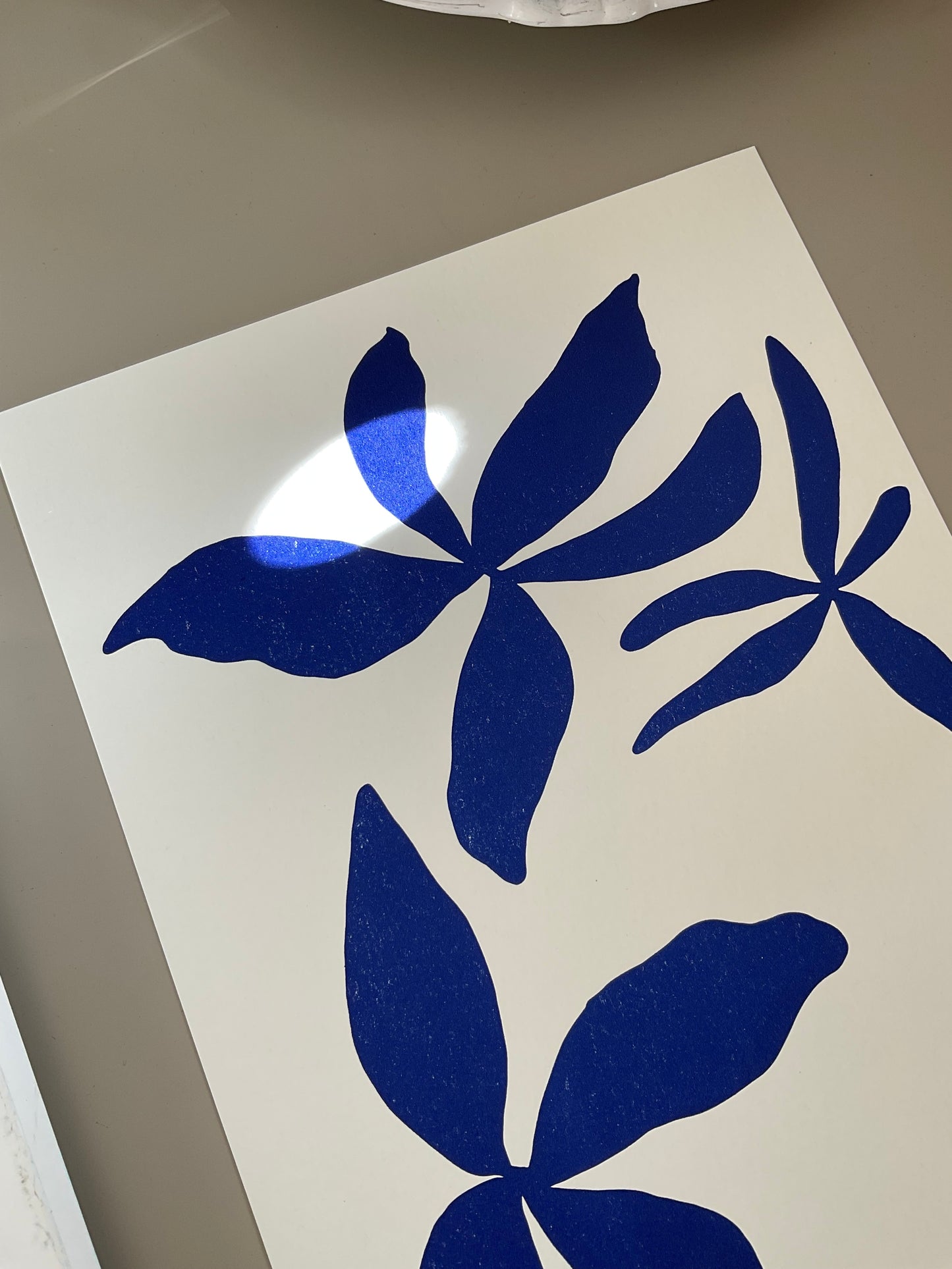 Bloom in Cobalt | A4 Letterpress Art Print in Cobalt Blue