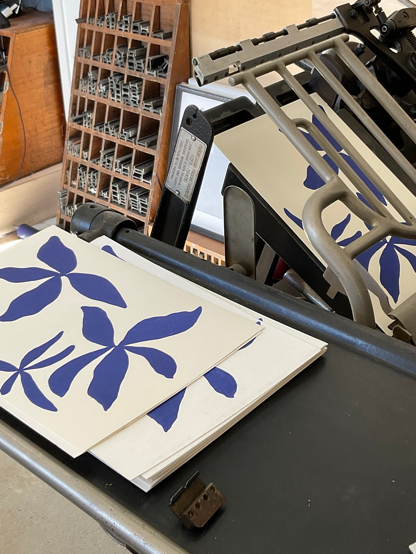 Bloom in Cobalt | A4 Letterpress Art Print in Cobalt Blue