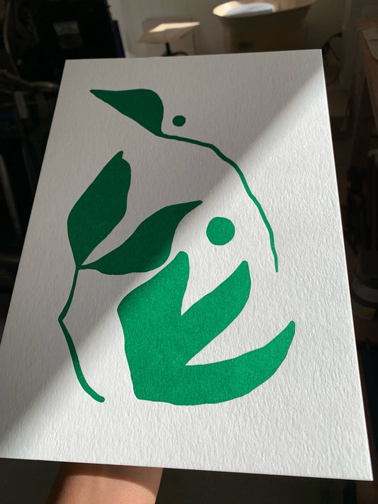 Green Gum | A4 Letterpress Art Print in Forest Green